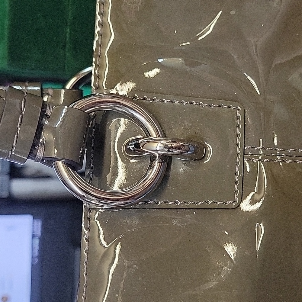 Coach Sage Patent Leather Tote Bag Preloved - Picture 3 of 16